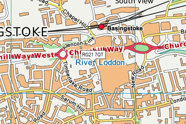 RG21 7QT map - OS VectorMap District (Ordnance Survey)