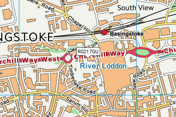 RG21 7QU map - OS VectorMap District (Ordnance Survey)