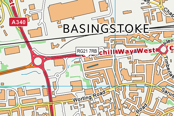 RG21 7RB map - OS VectorMap District (Ordnance Survey)