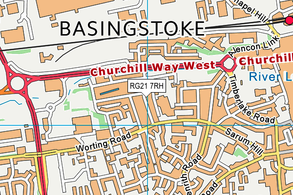 RG21 7RH map - OS VectorMap District (Ordnance Survey)