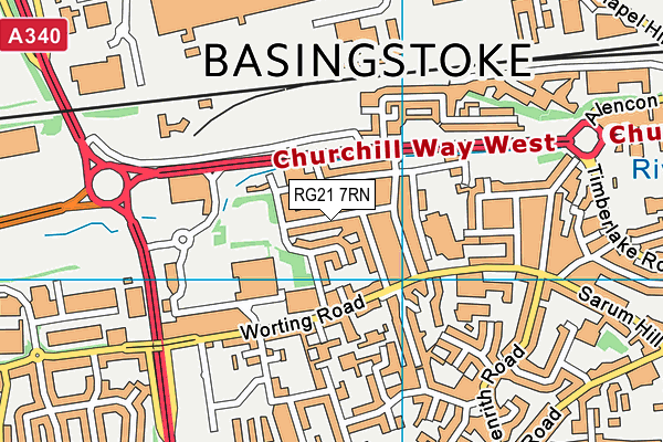 RG21 7RN map - OS VectorMap District (Ordnance Survey)