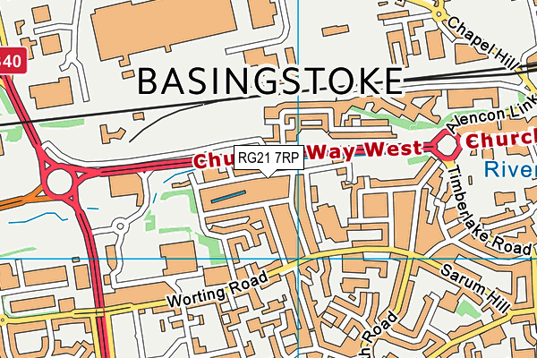 RG21 7RP map - OS VectorMap District (Ordnance Survey)