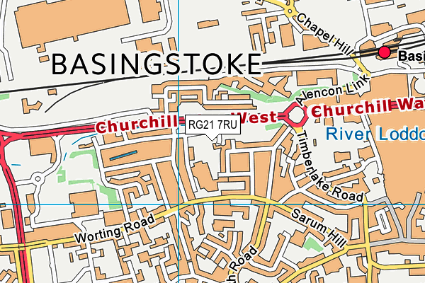 RG21 7RU map - OS VectorMap District (Ordnance Survey)