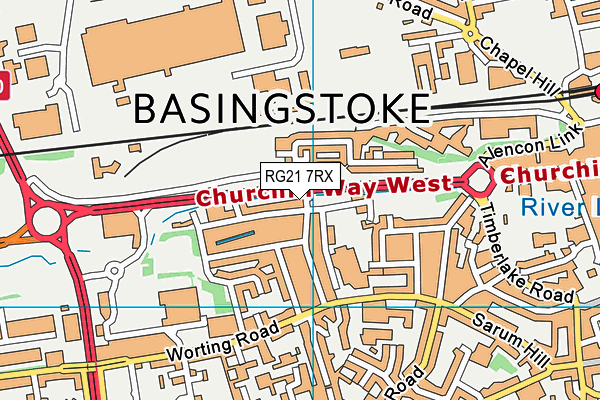 RG21 7RX map - OS VectorMap District (Ordnance Survey)