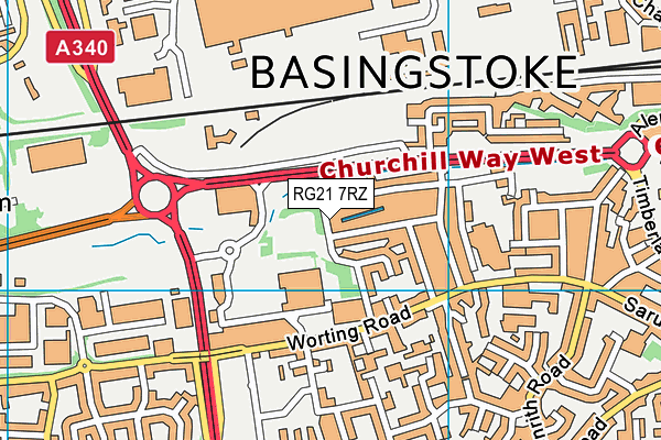 RG21 7RZ map - OS VectorMap District (Ordnance Survey)