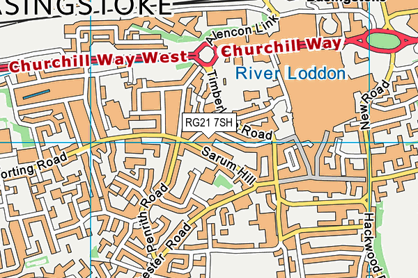 RG21 7SH map - OS VectorMap District (Ordnance Survey)