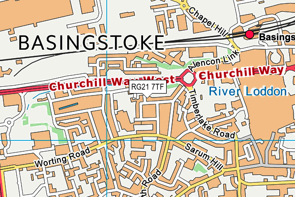 RG21 7TF map - OS VectorMap District (Ordnance Survey)