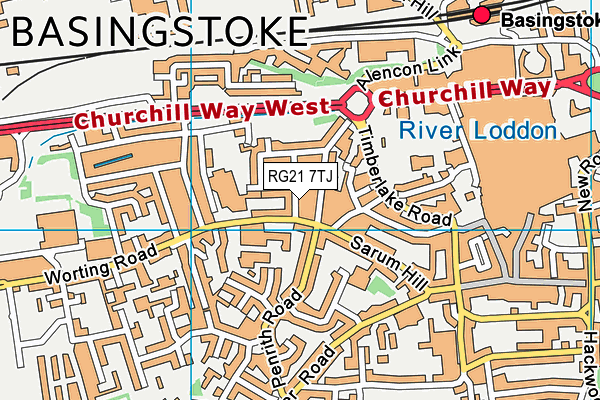 RG21 7TJ map - OS VectorMap District (Ordnance Survey)