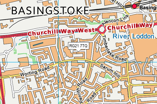 RG21 7TQ map - OS VectorMap District (Ordnance Survey)