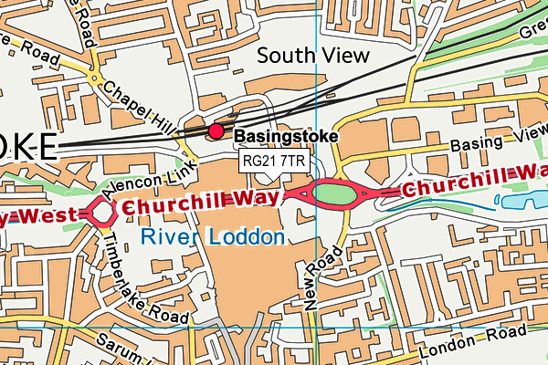 RG21 7TR map - OS VectorMap District (Ordnance Survey)