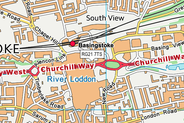 RG21 7TS map - OS VectorMap District (Ordnance Survey)