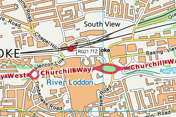 RG21 7TZ map - OS VectorMap District (Ordnance Survey)