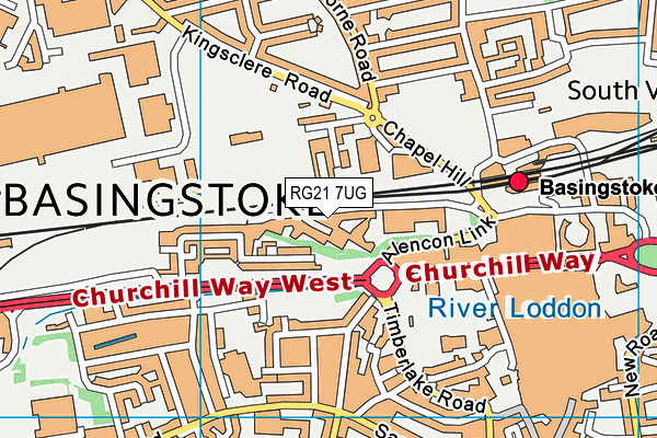 RG21 7UG map - OS VectorMap District (Ordnance Survey)