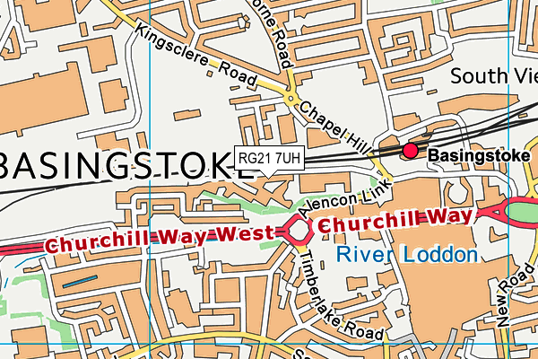 RG21 7UH map - OS VectorMap District (Ordnance Survey)