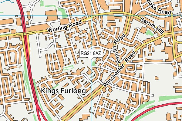 RG21 8AZ map - OS VectorMap District (Ordnance Survey)