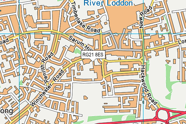 RG21 8ES map - OS VectorMap District (Ordnance Survey)