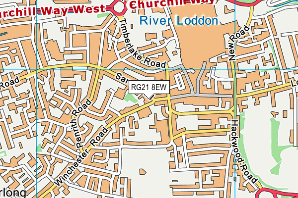 RG21 8EW map - OS VectorMap District (Ordnance Survey)