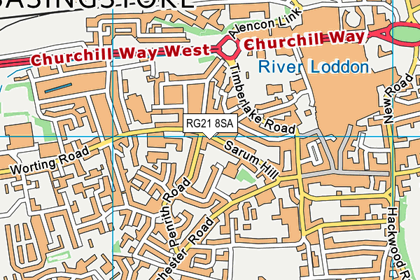 RG21 8SA map - OS VectorMap District (Ordnance Survey)