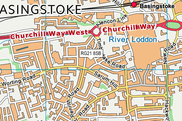 RG21 8SB map - OS VectorMap District (Ordnance Survey)