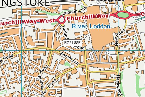 RG21 8SE map - OS VectorMap District (Ordnance Survey)