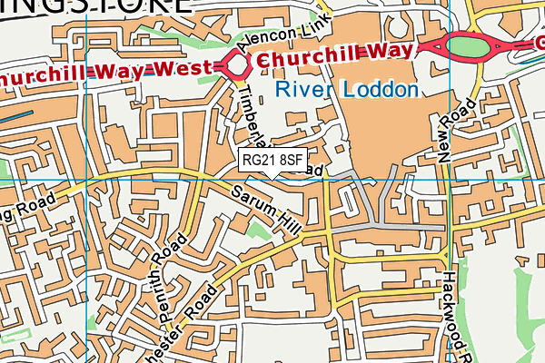 RG21 8SF map - OS VectorMap District (Ordnance Survey)