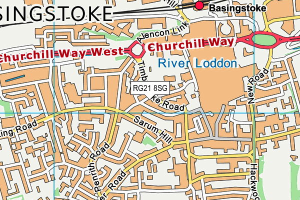 RG21 8SG map - OS VectorMap District (Ordnance Survey)