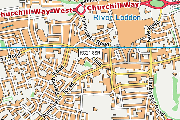 RG21 8SR map - OS VectorMap District (Ordnance Survey)