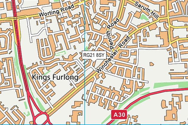 RG21 8SY map - OS VectorMap District (Ordnance Survey)