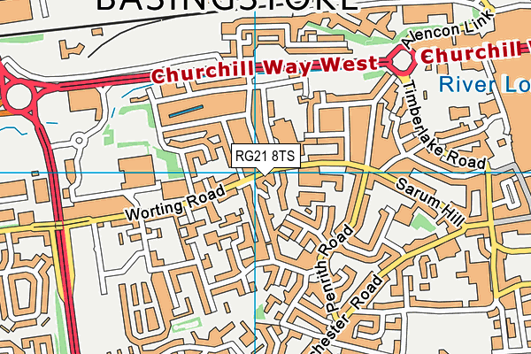 RG21 8TS map - OS VectorMap District (Ordnance Survey)