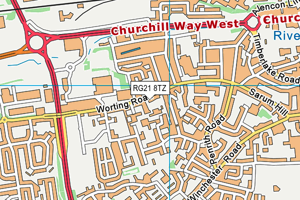 RG21 8TZ map - OS VectorMap District (Ordnance Survey)