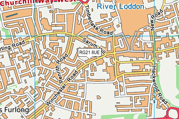 RG21 8UE map - OS VectorMap District (Ordnance Survey)