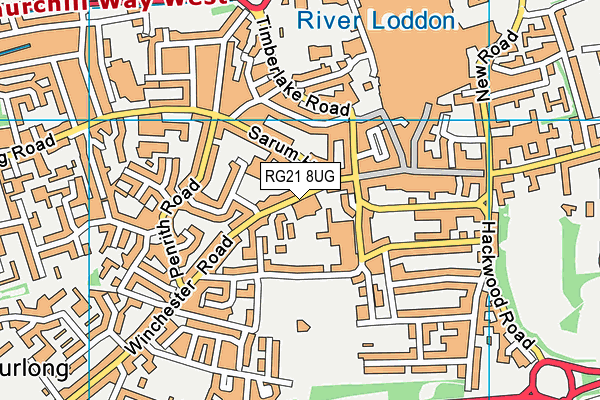 RG21 8UG map - OS VectorMap District (Ordnance Survey)
