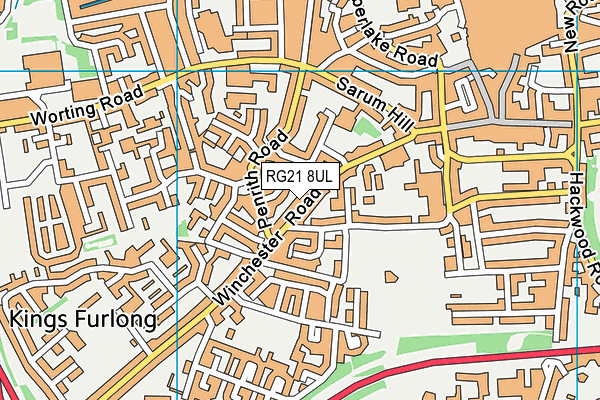 RG21 8UL map - OS VectorMap District (Ordnance Survey)
