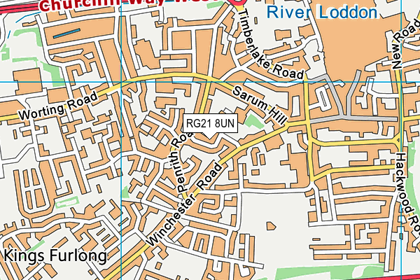 RG21 8UN map - OS VectorMap District (Ordnance Survey)