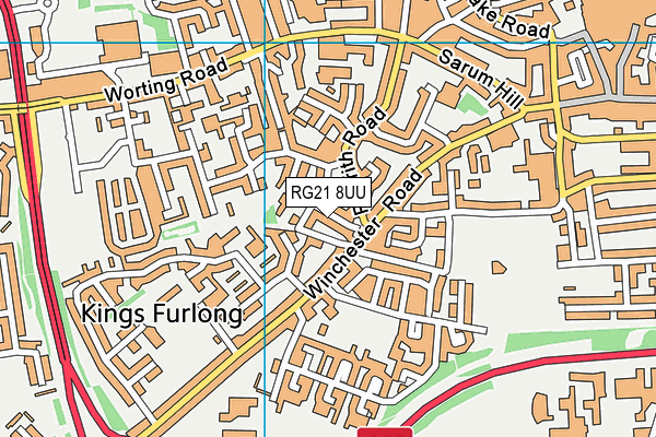 RG21 8UU map - OS VectorMap District (Ordnance Survey)
