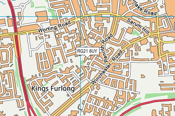 RG21 8UY map - OS VectorMap District (Ordnance Survey)