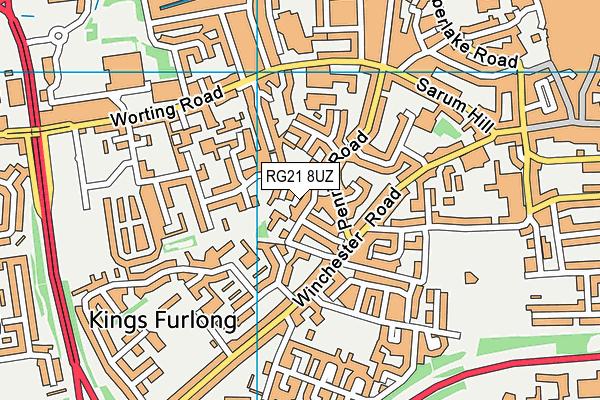 RG21 8UZ map - OS VectorMap District (Ordnance Survey)