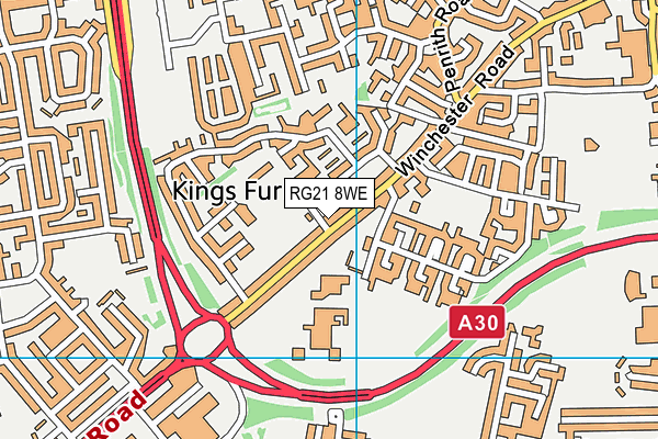 RG21 8WE map - OS VectorMap District (Ordnance Survey)