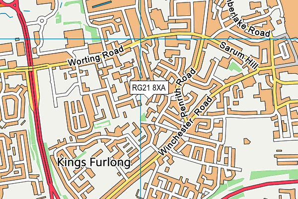 RG21 8XA map - OS VectorMap District (Ordnance Survey)