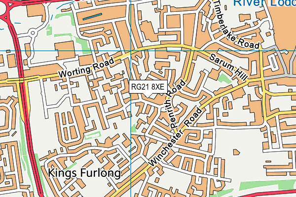 RG21 8XE map - OS VectorMap District (Ordnance Survey)