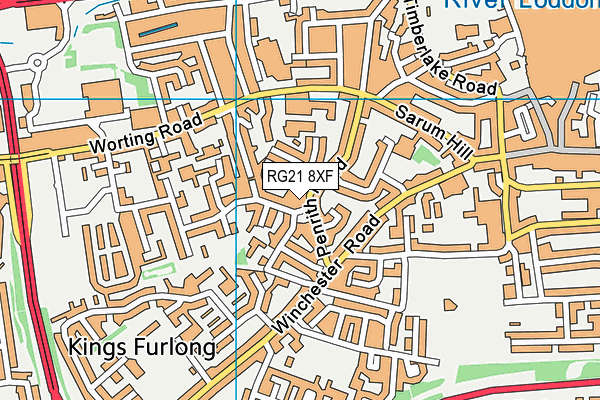 RG21 8XF map - OS VectorMap District (Ordnance Survey)