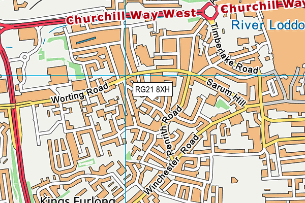 RG21 8XH map - OS VectorMap District (Ordnance Survey)