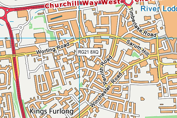RG21 8XQ map - OS VectorMap District (Ordnance Survey)