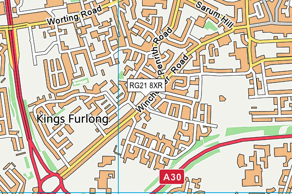 RG21 8XR map - OS VectorMap District (Ordnance Survey)