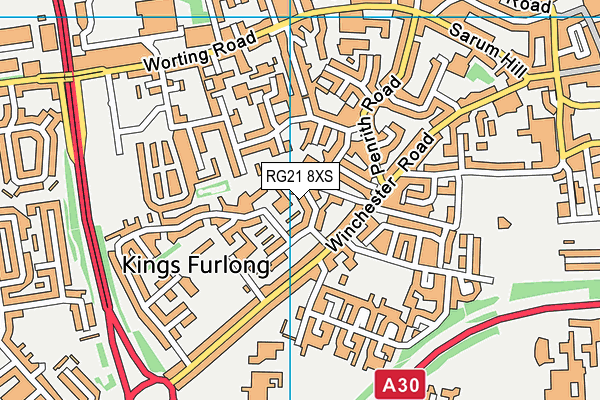 RG21 8XS map - OS VectorMap District (Ordnance Survey)