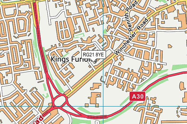 RG21 8YE map - OS VectorMap District (Ordnance Survey)