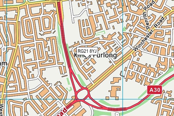 King's Furlong Infant School and Nursery map (RG21 8YJ) - OS VectorMap District (Ordnance Survey)