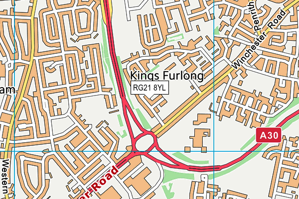 RG21 8YL map - OS VectorMap District (Ordnance Survey)