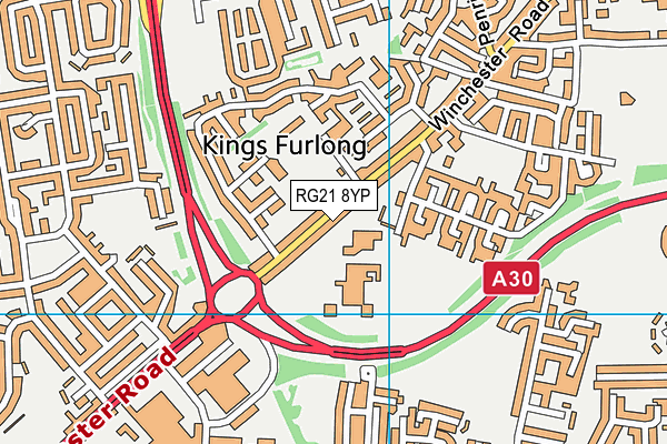 RG21 8YP map - OS VectorMap District (Ordnance Survey)