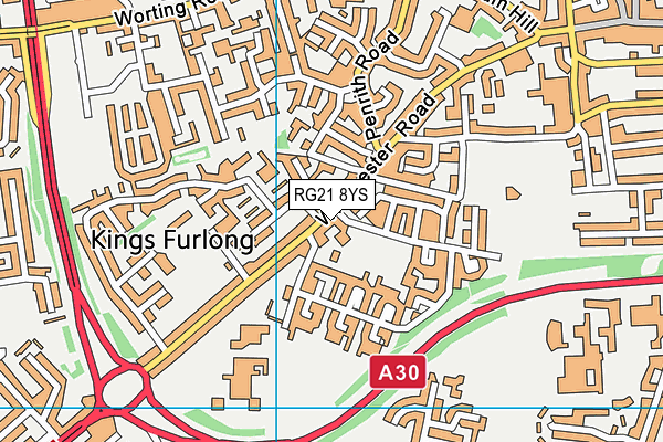 RG21 8YS map - OS VectorMap District (Ordnance Survey)